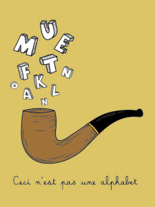 Ceci n'est pas une alphabet, Ceci n'est pas une pipe, magritte, editorial illustration by marti menta